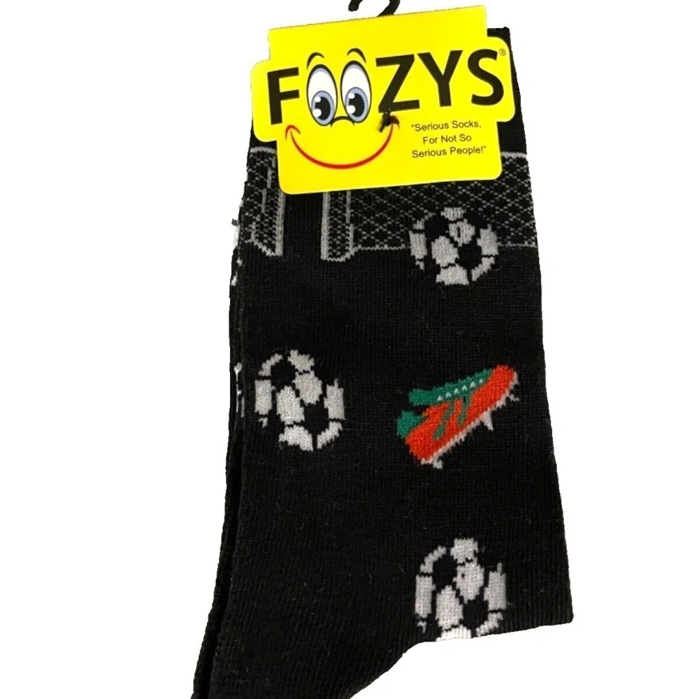 Foozys‎ Women's Crew Socks: Soccer; Black; Women's Size 9-11